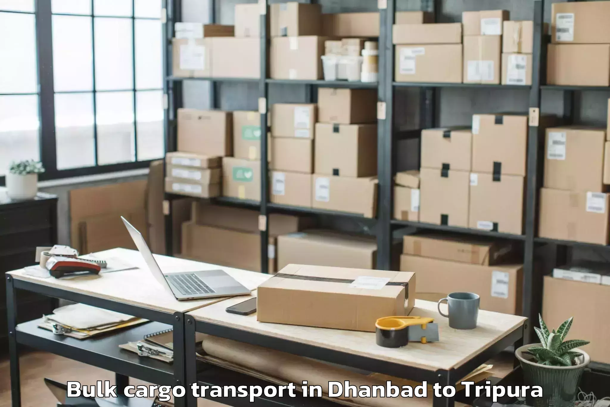 Top Dhanbad to Santirbazar Bulk Cargo Transport Available